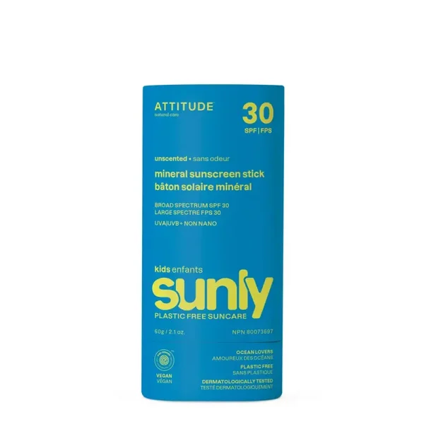 Attitude Sunly Zonnebrandstick Kids Parfumvrij SPF 30 | 60 gram