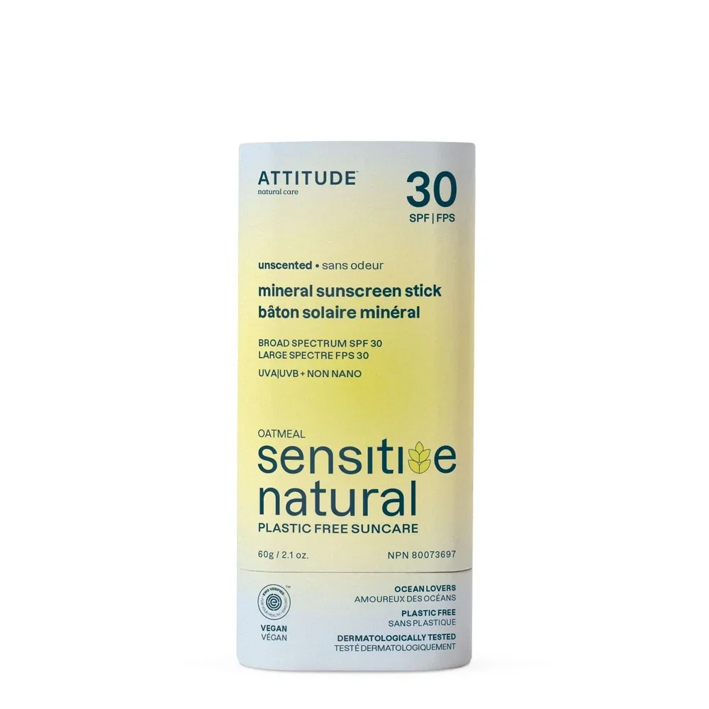 Attitude Sunly Gezichtszonnebrandstick Parfumvrij Gevoelige Huid SPF 30 | 20 gram