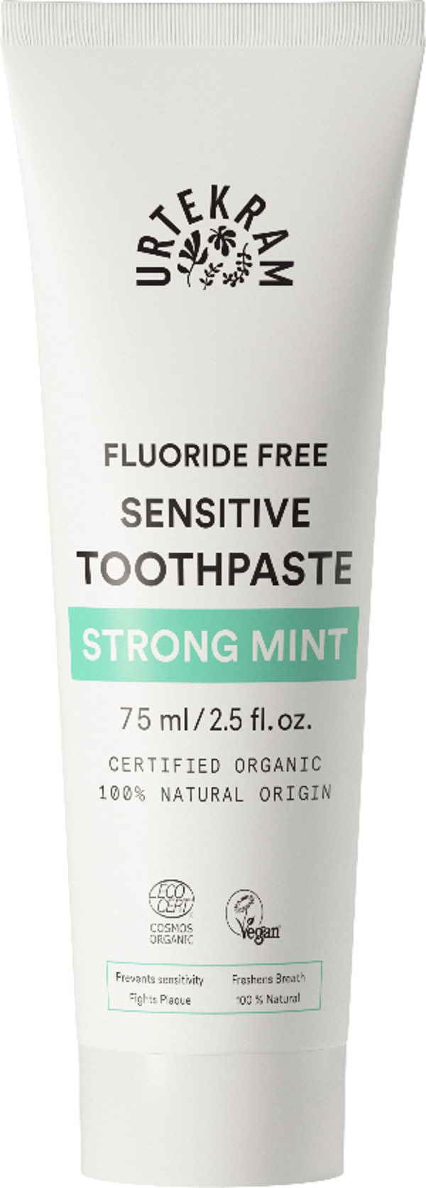 Urtekram Sensitive Tandpasta Strong Mint (zonder fluoride) | 75 ml