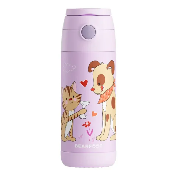 BEARFOOT RVS | FlipUp Thermosfles Hond & Kat Paars | 350 ml