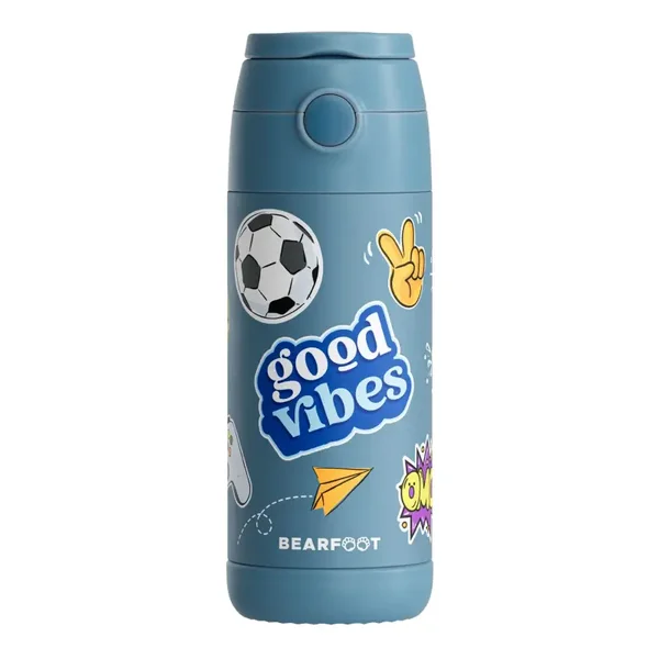 BEARFOOT RVS | FlipUp Thermosfles Good Vibes Blauw | 350 ml