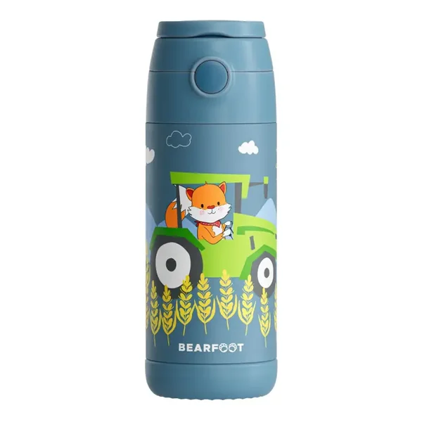 BEARFOOT RVS | FlipUp Thermosfles Tractor Blauw | 350 ml