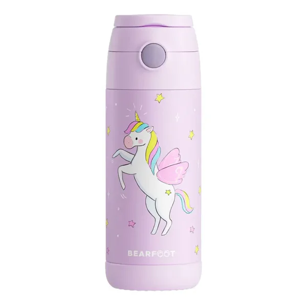 BEARFOOT RVS | FlipUp Thermosfles Unicorn Paars | 350 ml