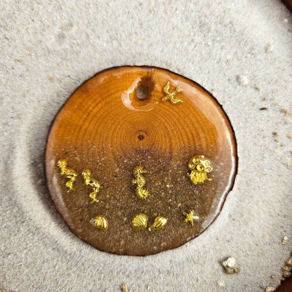 Tag zand en decoratie goud 5,5cm°