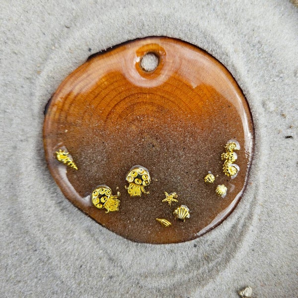 Tag zand en decoratie goud 6 cm°