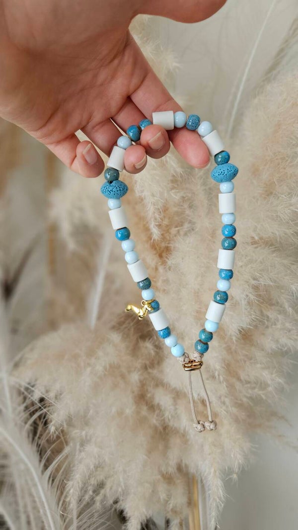 Pearly Ticchu blauw 32cm