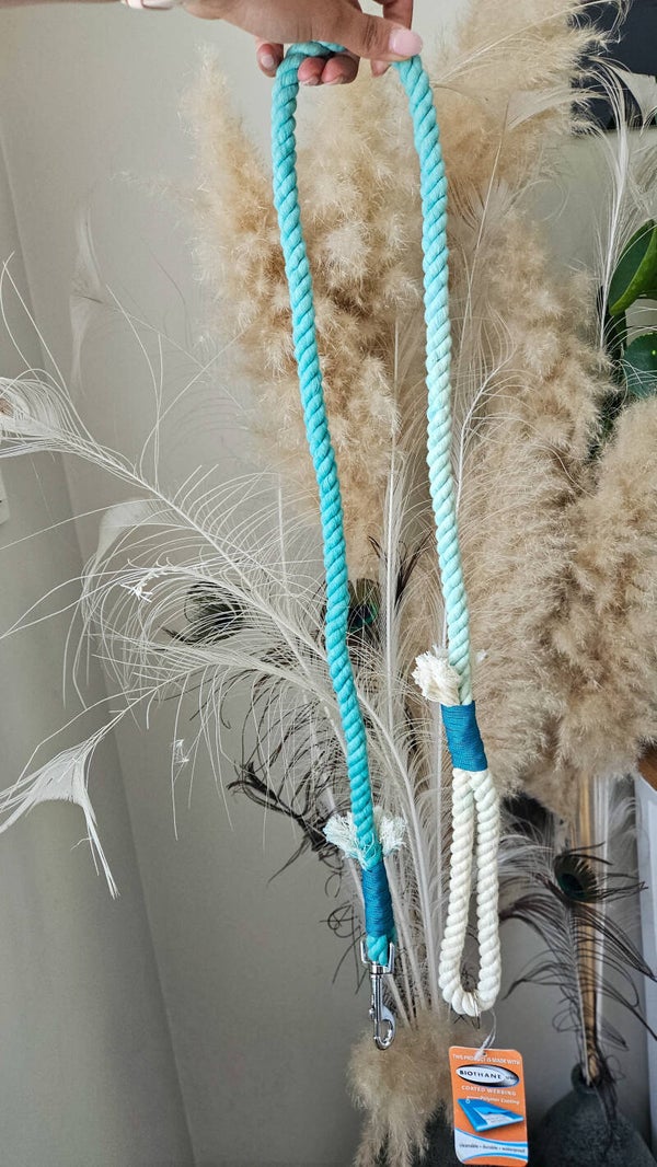 Vaste leiband tie dye blauw/wit 1,4m°