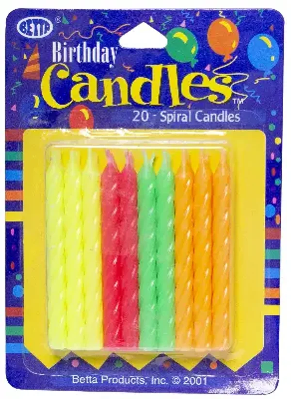 Assorted Colors Birthday Candles - Pack of 20