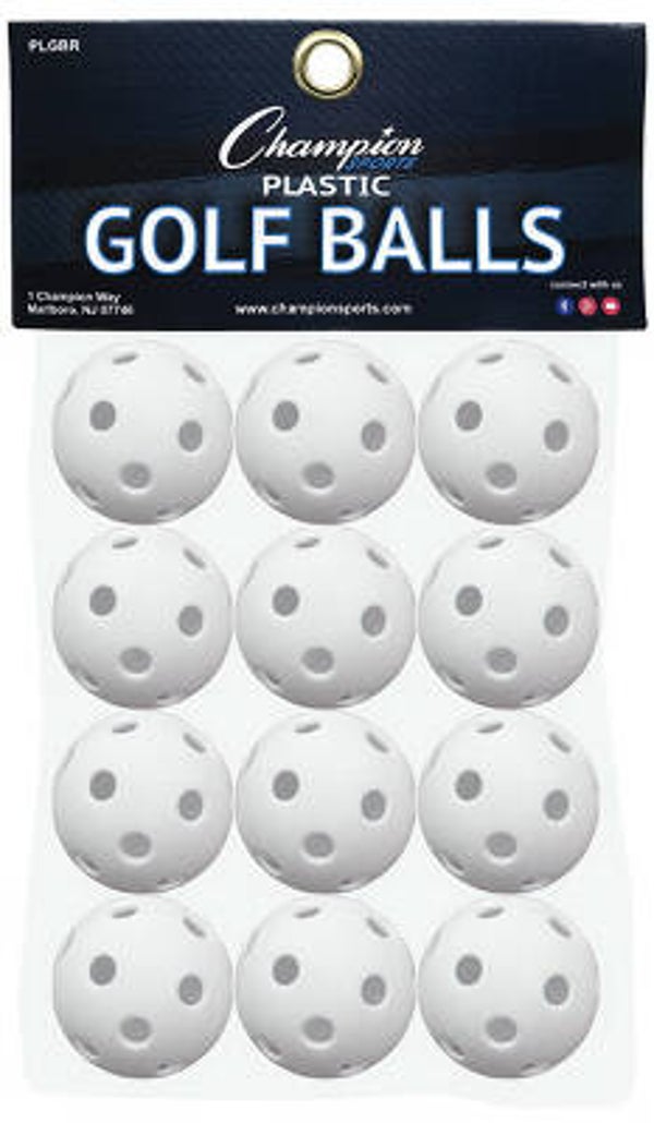 Champion Sports PLGBR Plastic Golfballs - Pack of 12