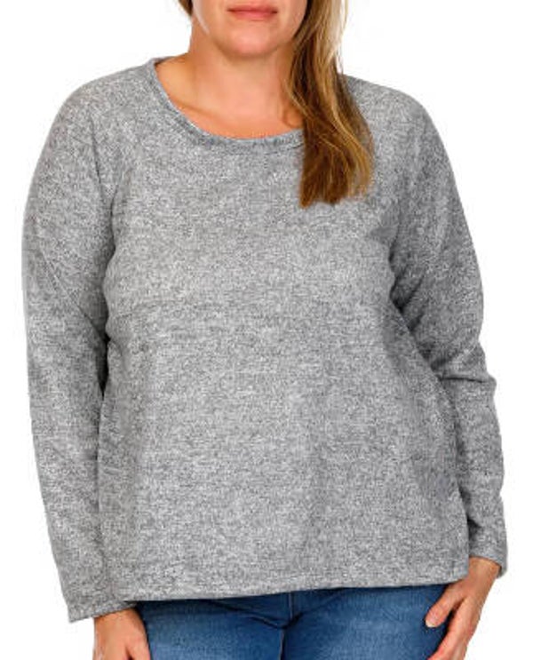 Simply Irresistible Women's Plus Solid Knit Top - Grey - 1x
