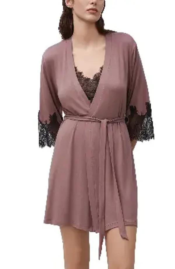 effetto Bamboo Enigma 3/4 Sleeve Robe (03332) - Ash Rose - XS