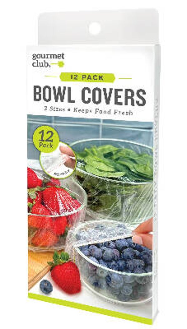 Gourmet Club Reusable Plastic Stretch to Fit Bowl Covers - 12 Count Variety Pack