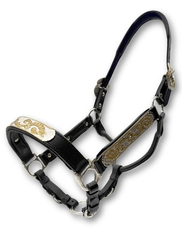 Premium Showhalfter Silver-Gold inkl. Führkette