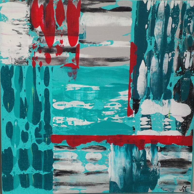 Türkis trifft Rot1  30x30 -2020