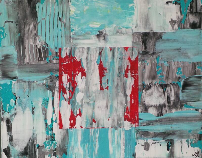 Türkis trifft Rot2 21x30 - 2021 - verkäuflich