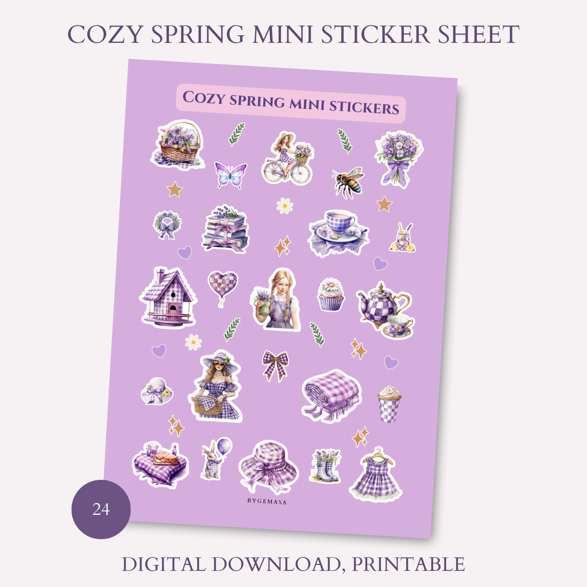 Cozy Spring Mini Planner Stickers