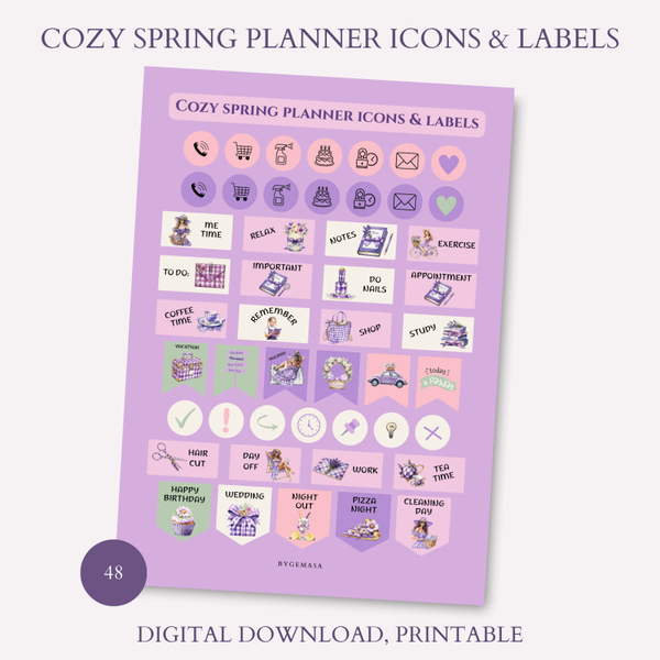 Cozy Spring Planner Icons & Labels