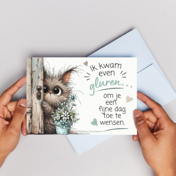 Gluurpost Kattenkaarten - Set van 6 Digitale Kaarten