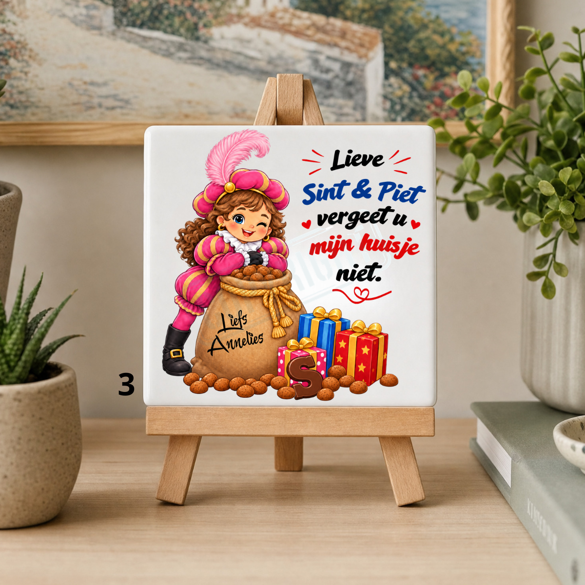 Gepersonaliseerd Sinterklaas Tegeltje - Lieve Sint & Piet vergeet u mijn huisje niet