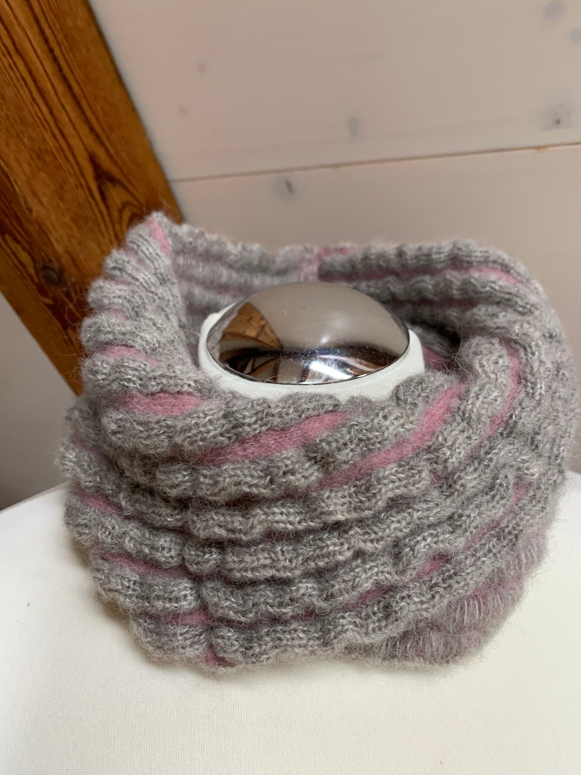 Mini-Loop 3-D-Streifen - Alpaka-Seide-Mix