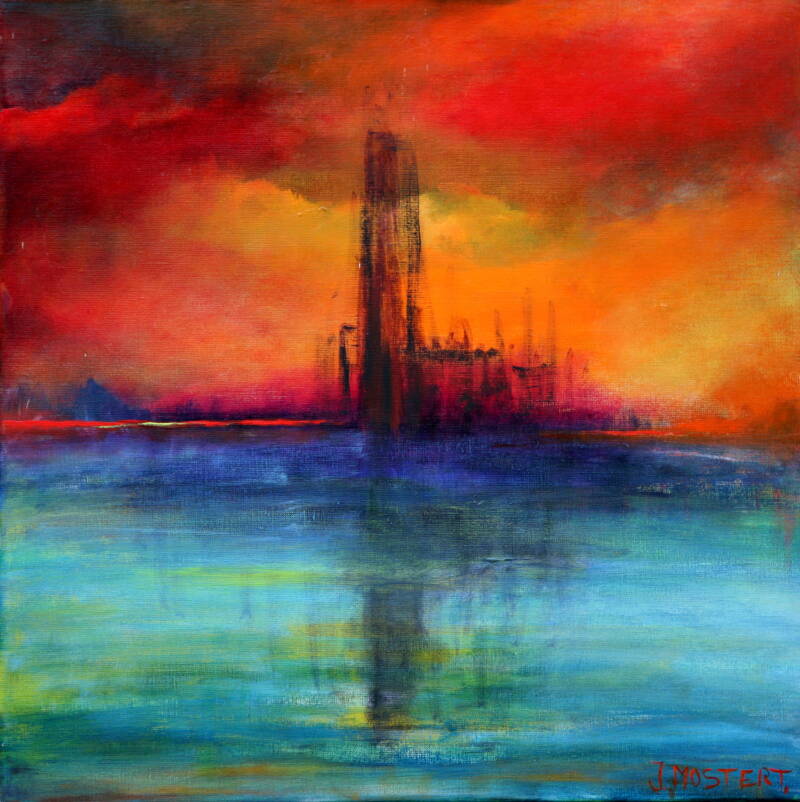 waddengas schilderij j.mostert