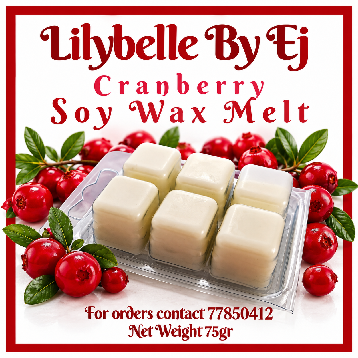 Cranberry Soy Wax Melts 75g