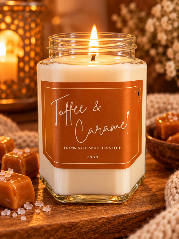 Toffee and Caramel Soy Wax Candle 350g