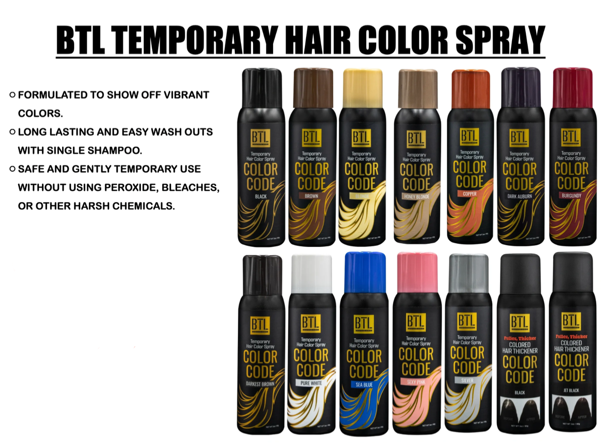 BTL color code - temporary hair color spray