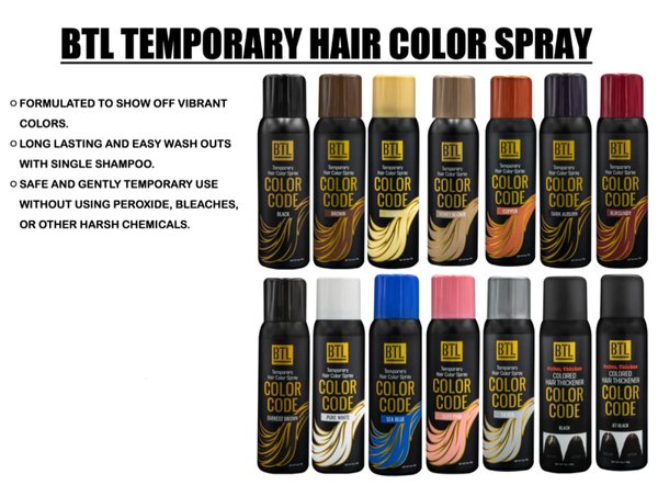 BTL color code - temporary hair color spray