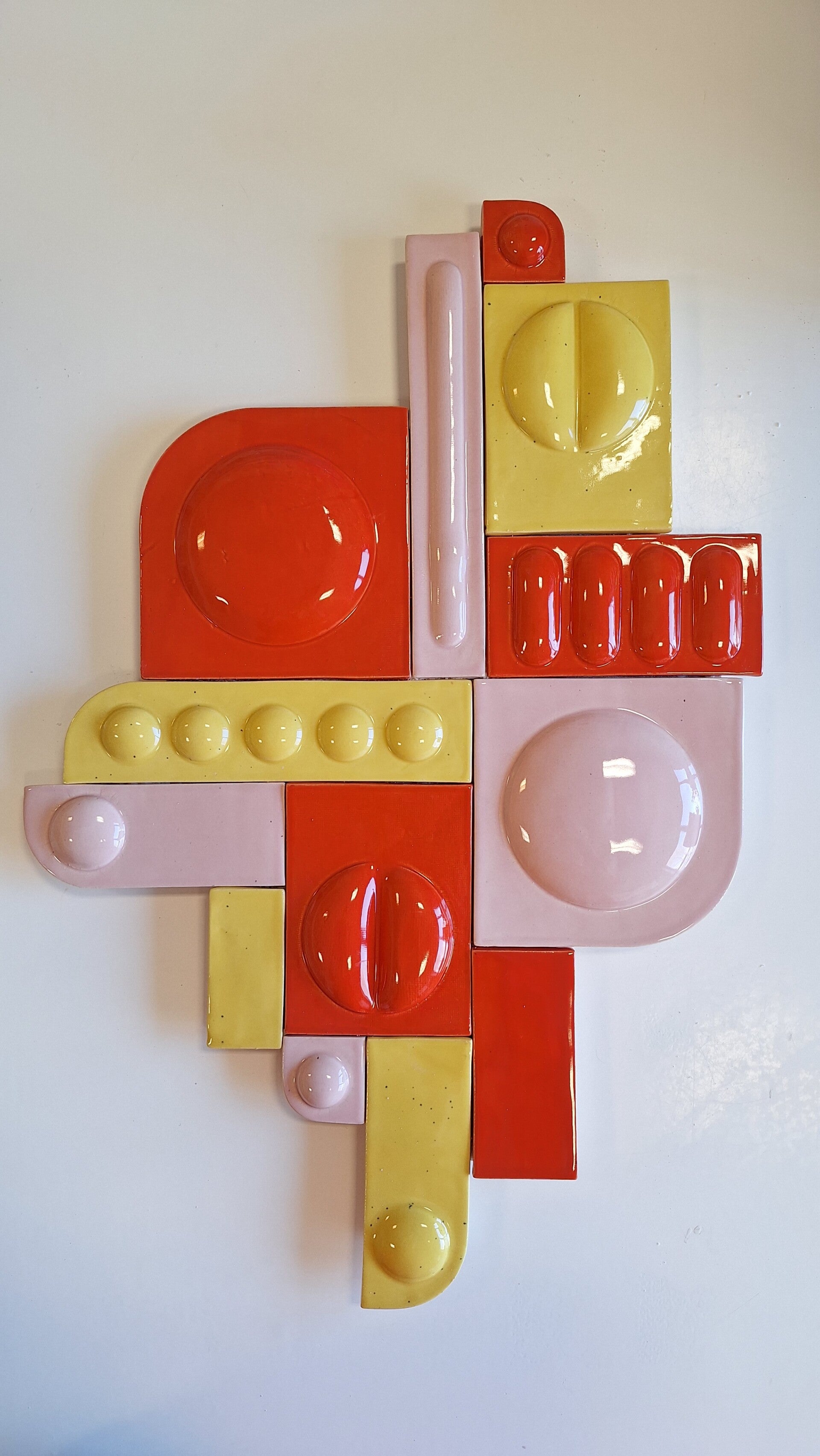 Tegeltableau pink/yellow/orange
