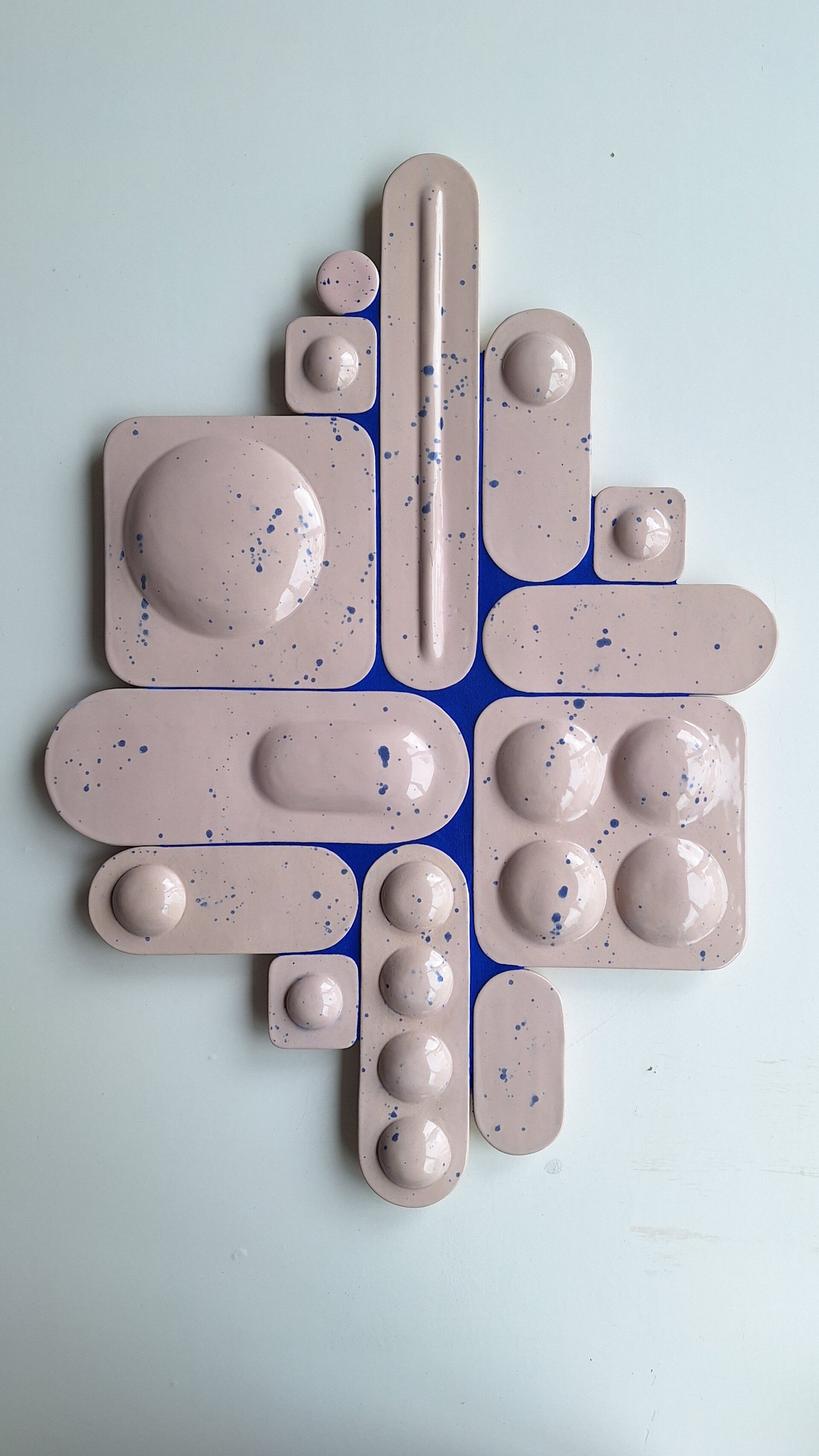 Tegeltableau pink and blue dots