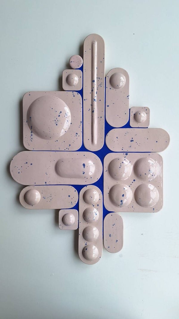 Tegeltableau pink and blue dots