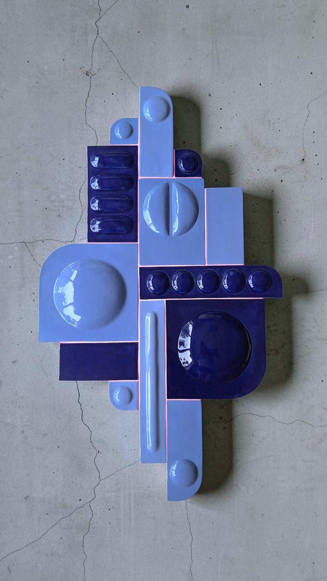 Tegeltableau blue with pink