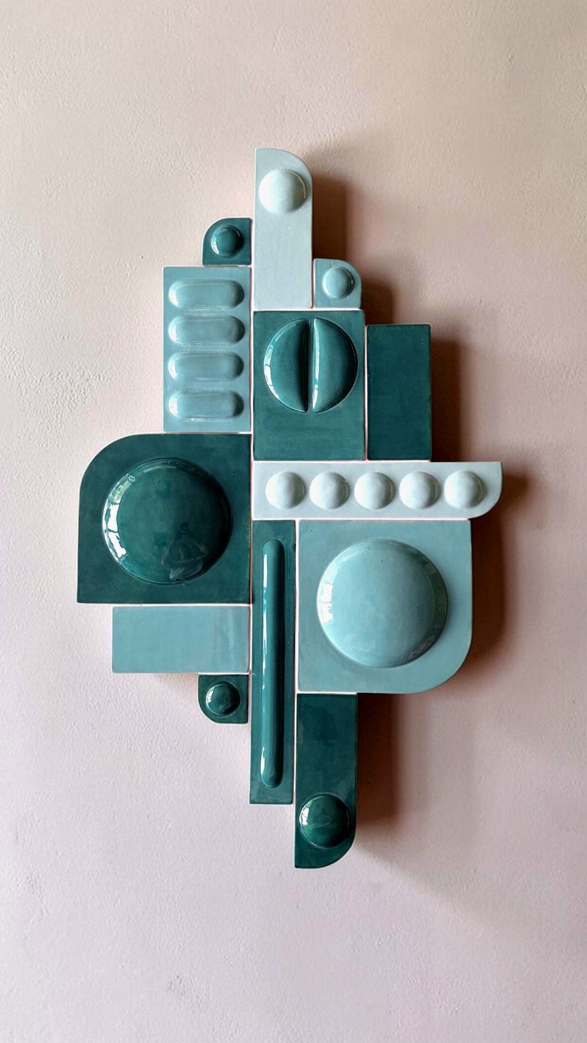 Tegeltableau 4 tinten groen