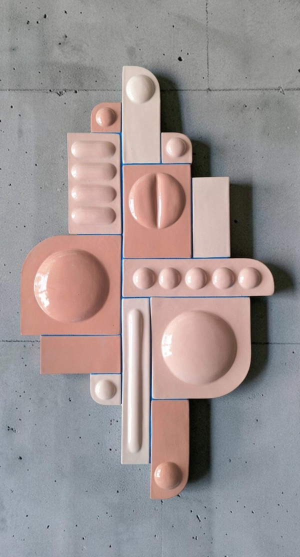 Tegeltableau 3 tinten roze