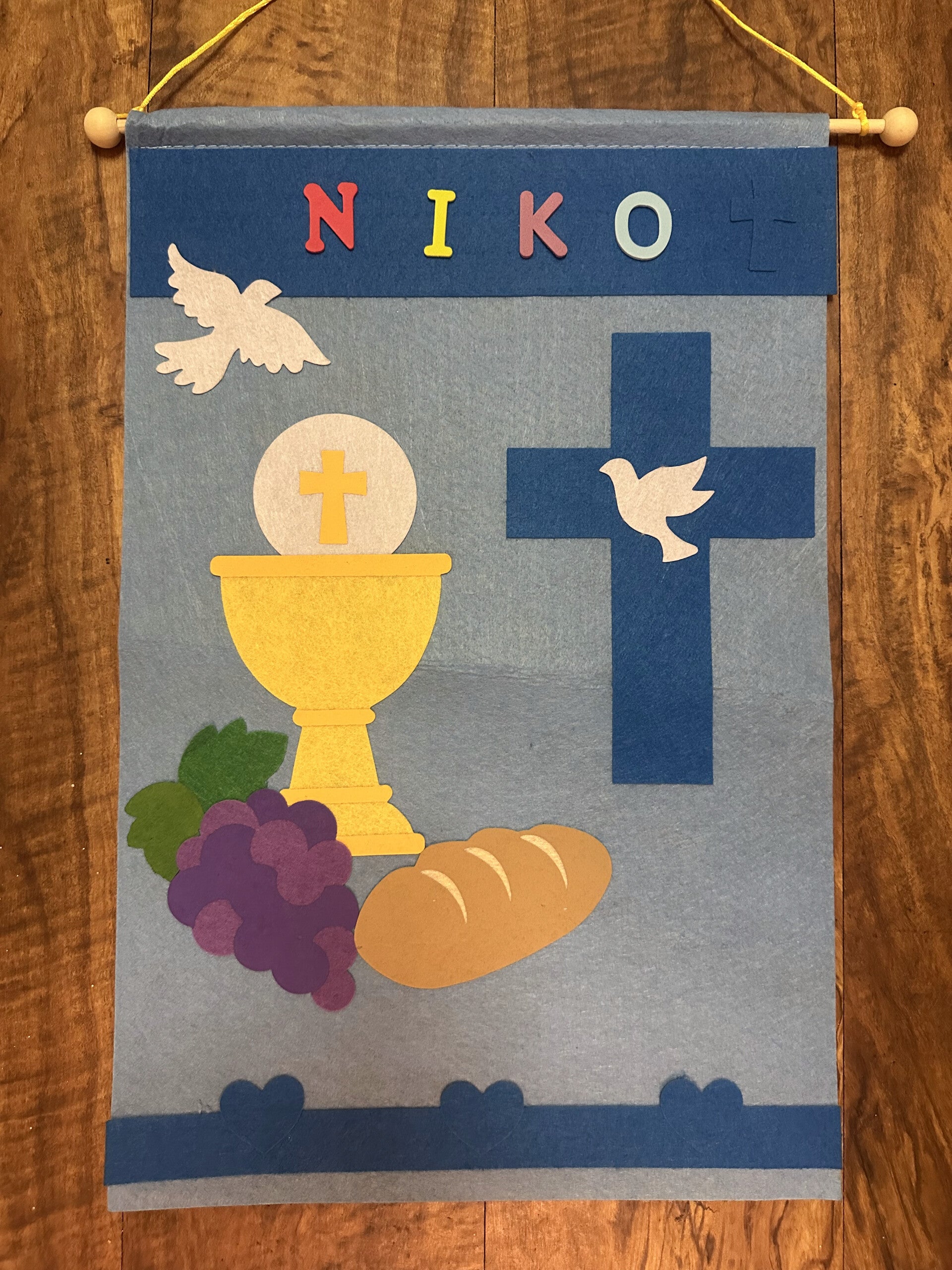 Banner from Niko's First Holy Communion