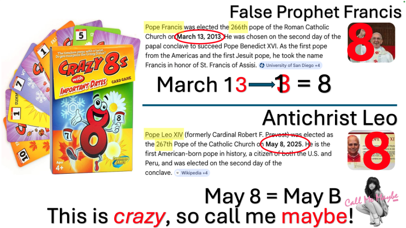 Crazy 8 Dates are the False Prophet and Antichrist Appointment Dates
