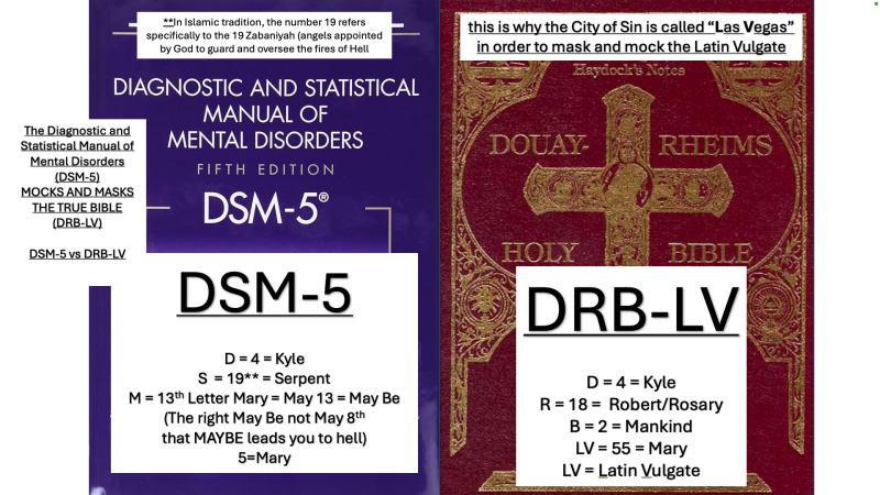 The Mental Health Standard "Bible" DSM-5 Mocks the REAL and TRUE Bible the DRB-LV