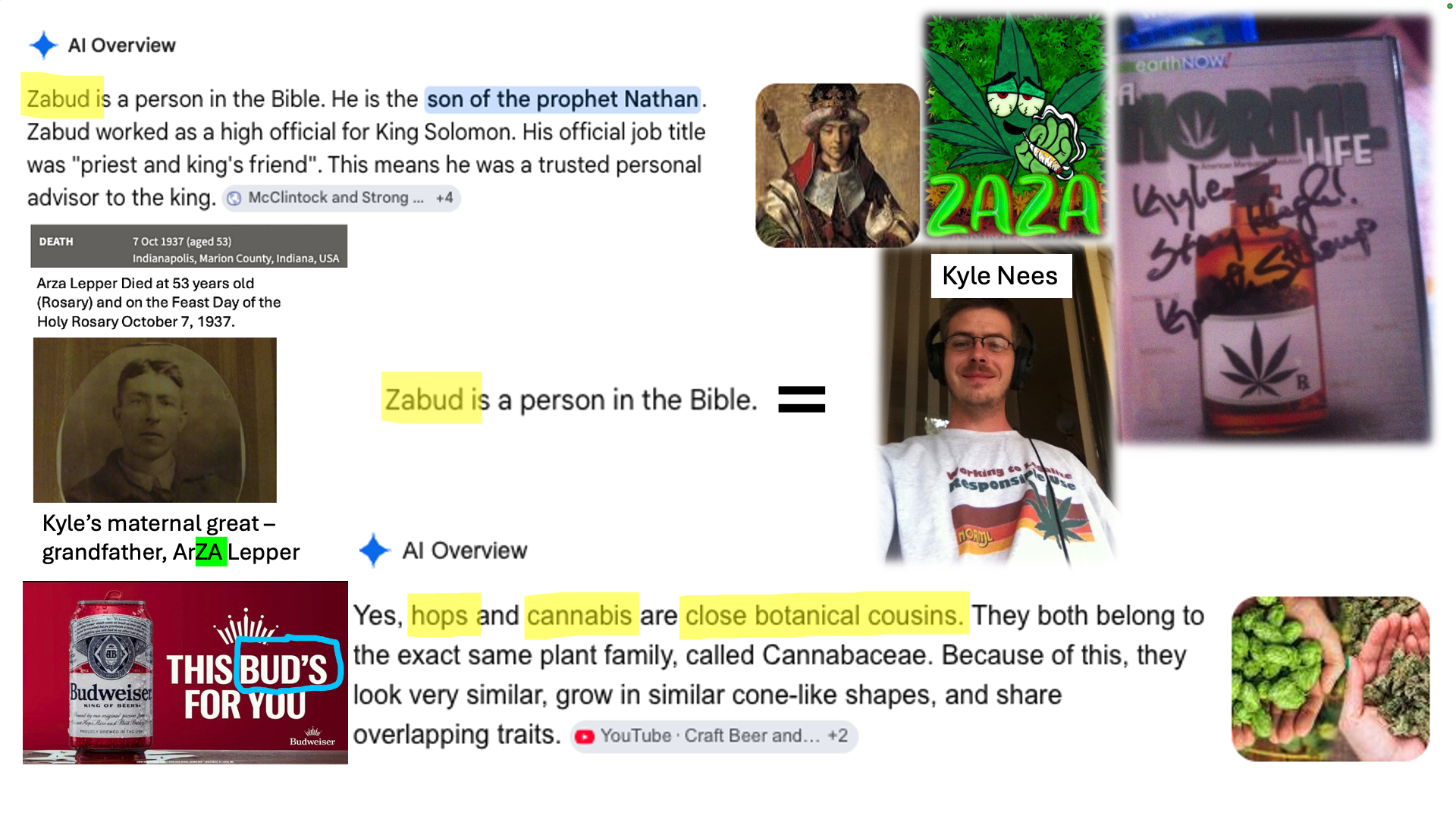 Kyle Nees is prefigured by "Zabud" in 1 Kings 4:5 (3Kings 4:5) 