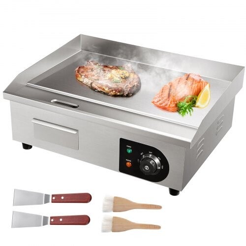 VEVOR Plancha Électrique Plaque à Snacker Plaque commerciale 54x30cm 3kW 50-300°C