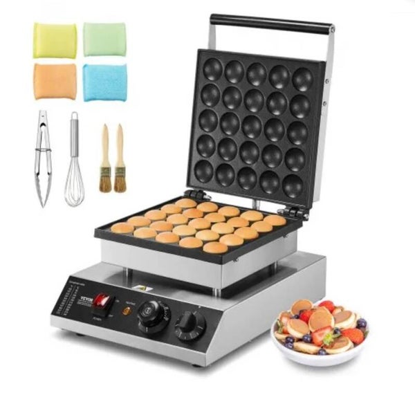 VEVOR Appareil à Pancake Poffertjes Dorayaki 25PCs Diam. 43 mm Crêpière 1700 W