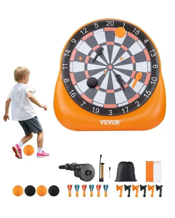 Cible foot gonflable + kit complet — Jeu de fléchettes géante (2 m)
