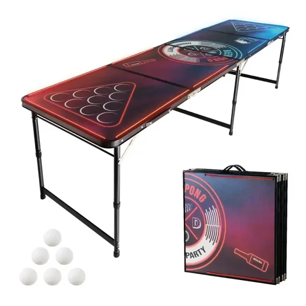 Table de Beer Pong LED 240 cm – Location – Soirées, anniversaires, EVG, festivals