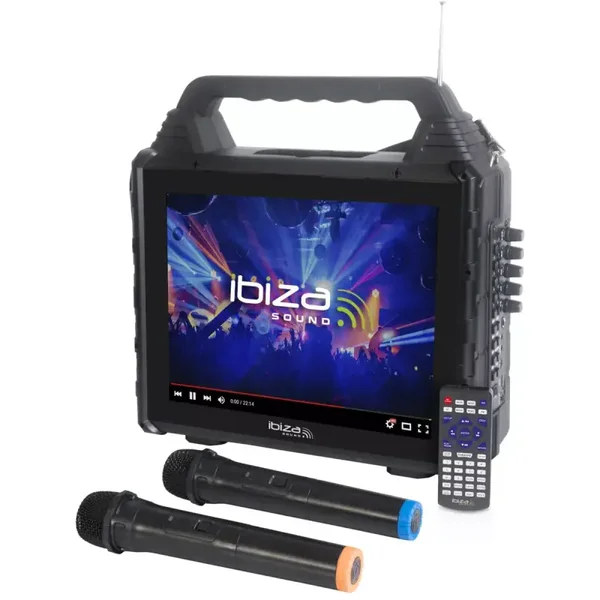 Enceinte portable KaraVision avec écran et 2 micros