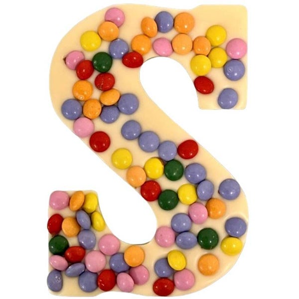 Schoenletter - Wit met confetti