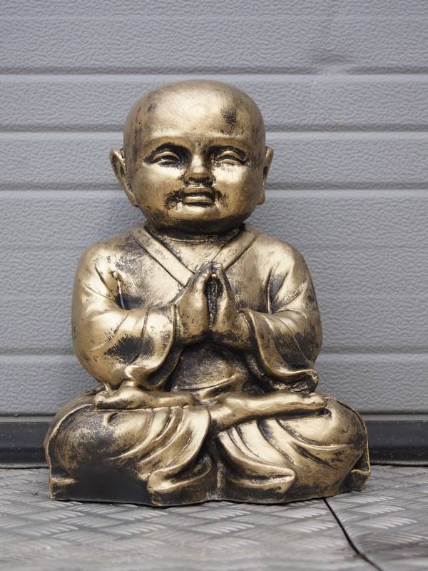 DB90 curiosa Boeddha  Baby Shaolin Monnik Good luck Brons 40 cm