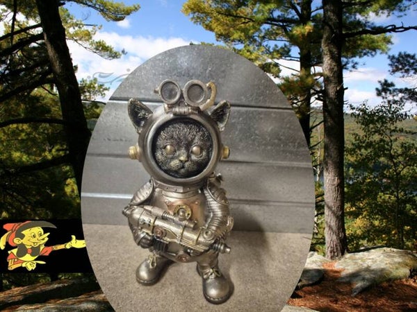 Poes steampunk kat 25 cm verp 4