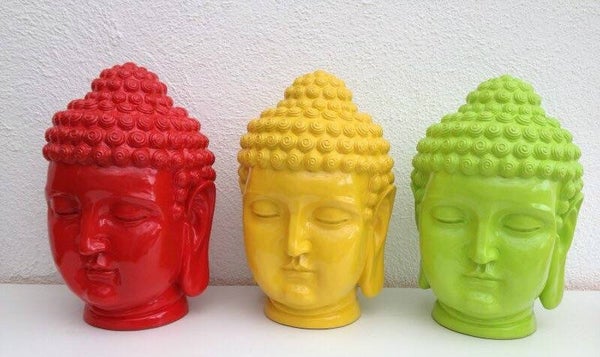 DH50 Funny Boeddha hoofd polyester résine multicolor 50 cm