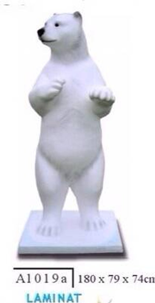 A1019A Jungle ijsbeer rechtop wit  polyester résine 180 X 79 X 74 CM