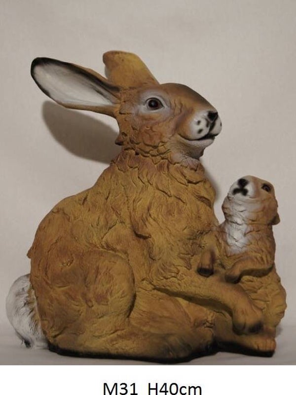 Bos DHD M31 konijn met jong polyester résine 40 cm